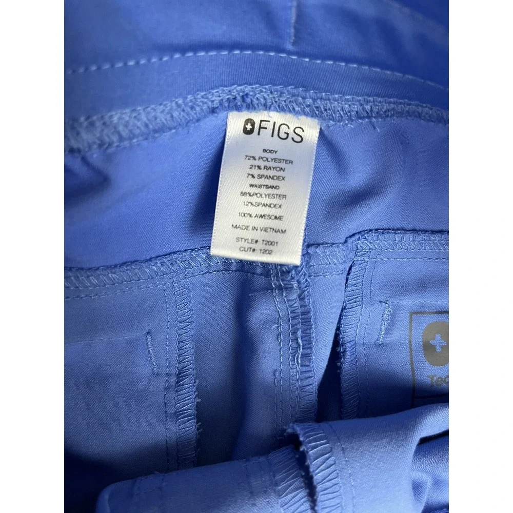 FIGS Axim Scrub Pants Men XS Blue Technical Collection Cargo Drawstring T2001